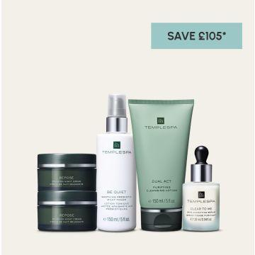 Evening Skincare Must-Haves SUPER STARTER PLUS by TEMPLESPA. Save £105* Prices vary depending on product choices. 