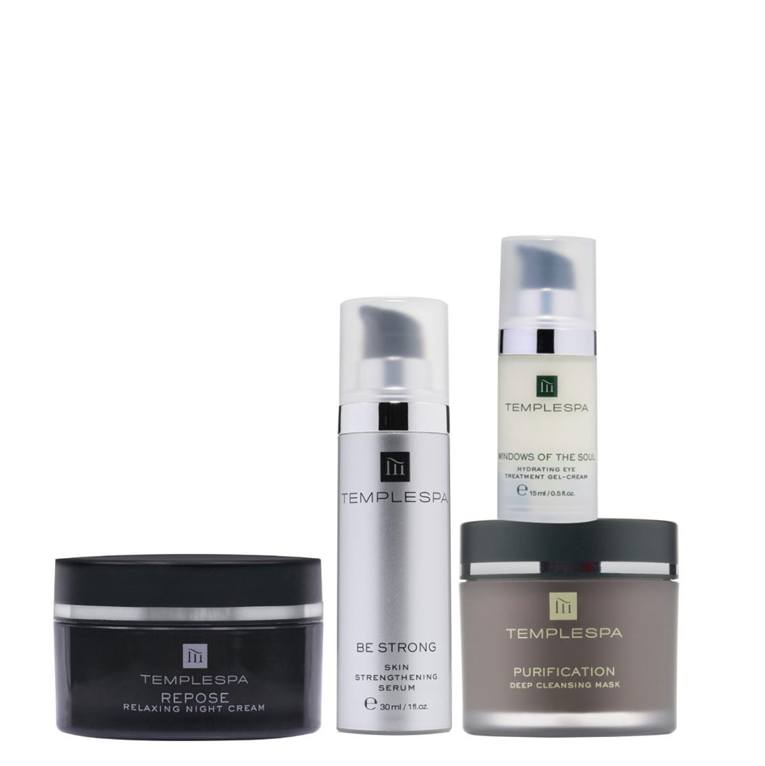 A four product skincare reset, for that ’just had a facial’ feel. - SKIN RESTORATION