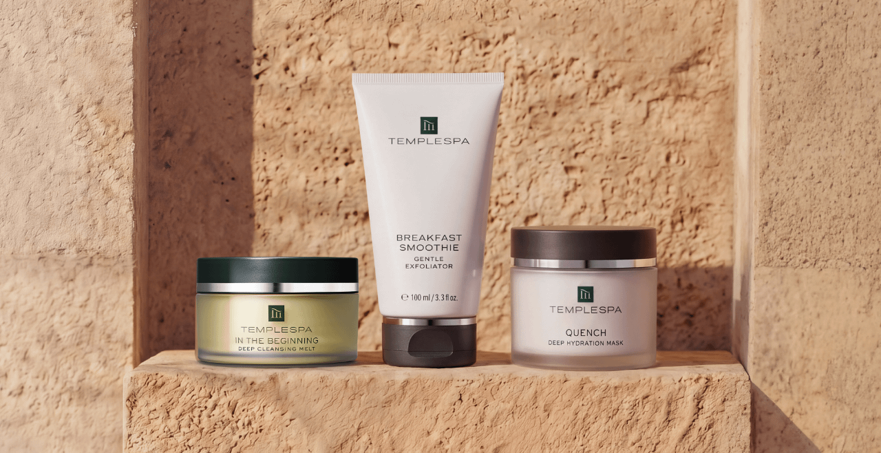 Our most popular masks, IN THE BEGINNING, BREAKFAST SMOOTHIE and QUENCH by TEMPLESPA