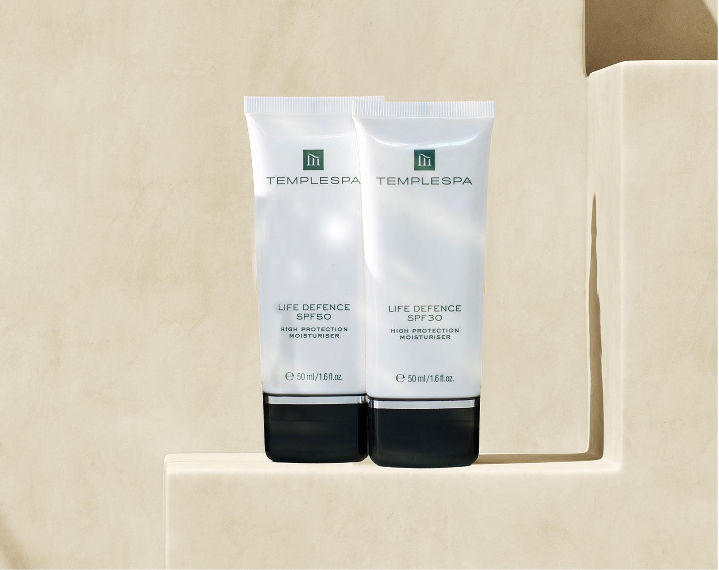 Our Life Defence Moisturisers spf30 and spf50