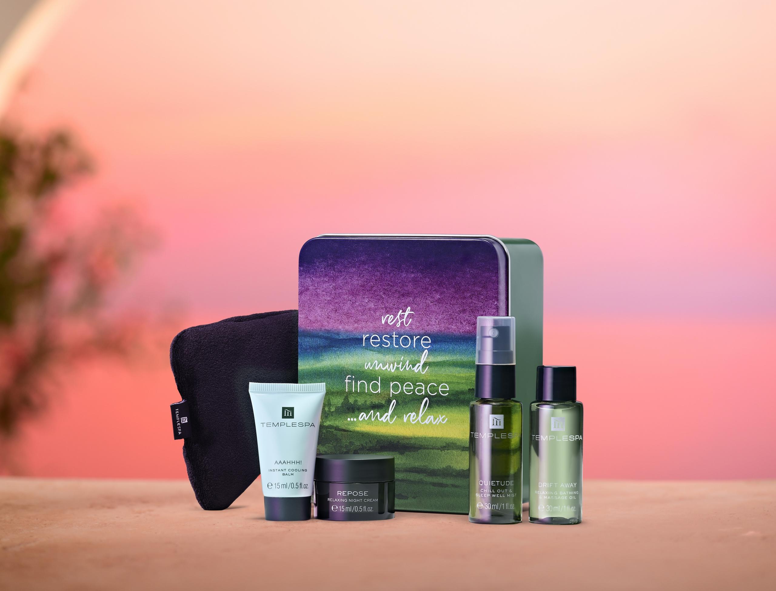 silent night gift set on pink sunset background