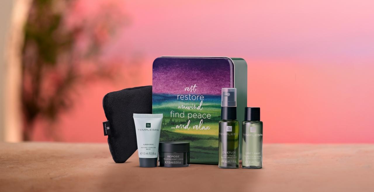 silent night gift set on pink sunset background