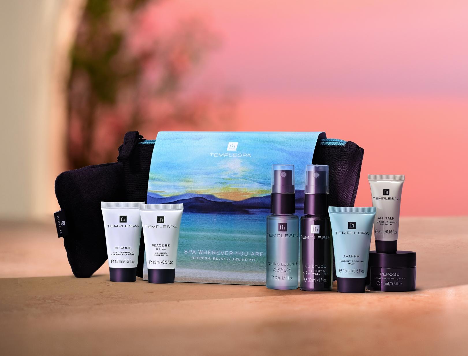 Spa Wherever you are gift set on pink sunset background