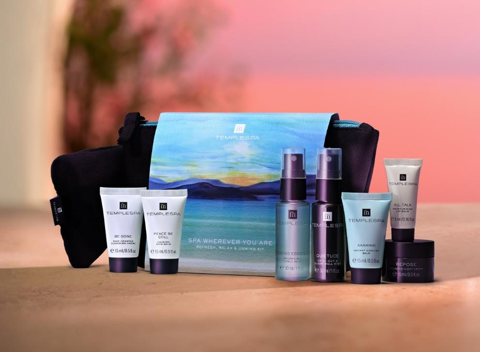 Spa Wherever you are gift set on pink sunset background